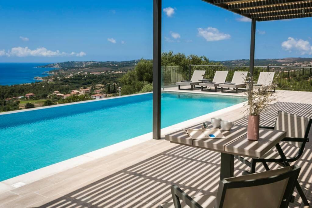 Color Villas-New Villa Green At Trapezaki With Private Pool Mousata Exterior foto